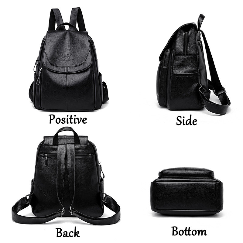 Women Bags White - Mochila Vintage de Couro Macio para