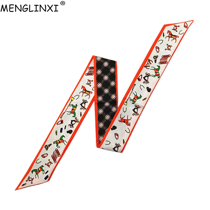 Women Bags Branded - Cavalo xadrez lenço magro bolsa feminina