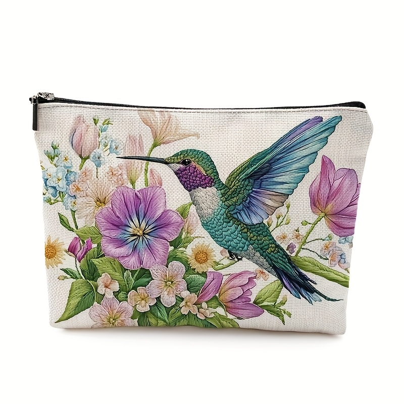Women Bags White - Uma bolsa de maquiagem floral e