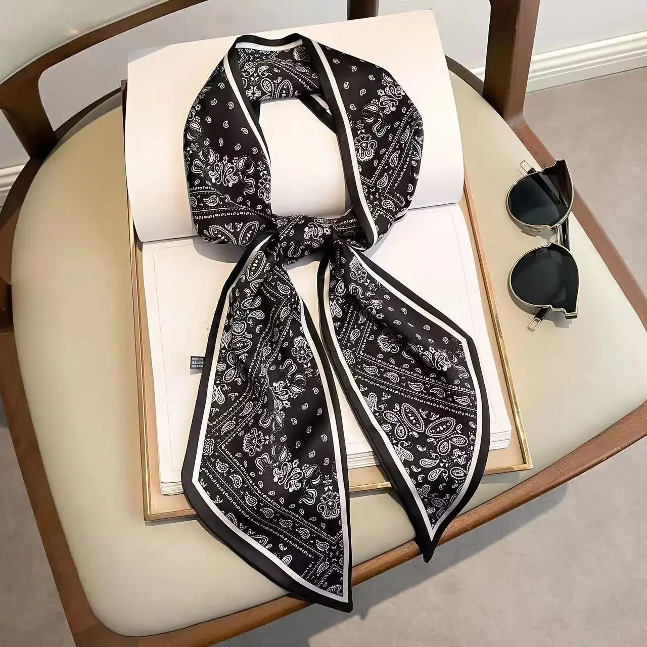 Lenço Estreito Estampado Xadre - Women'S Bags Designer Brands avaliação e preço